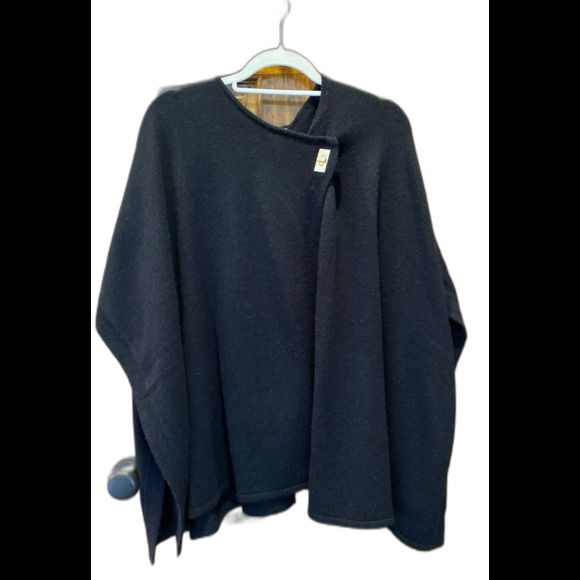 Marc New York Wrap One Size Black Merino Wool & Alpaca Wool Super Soft & Warm - Picture 1 of 8